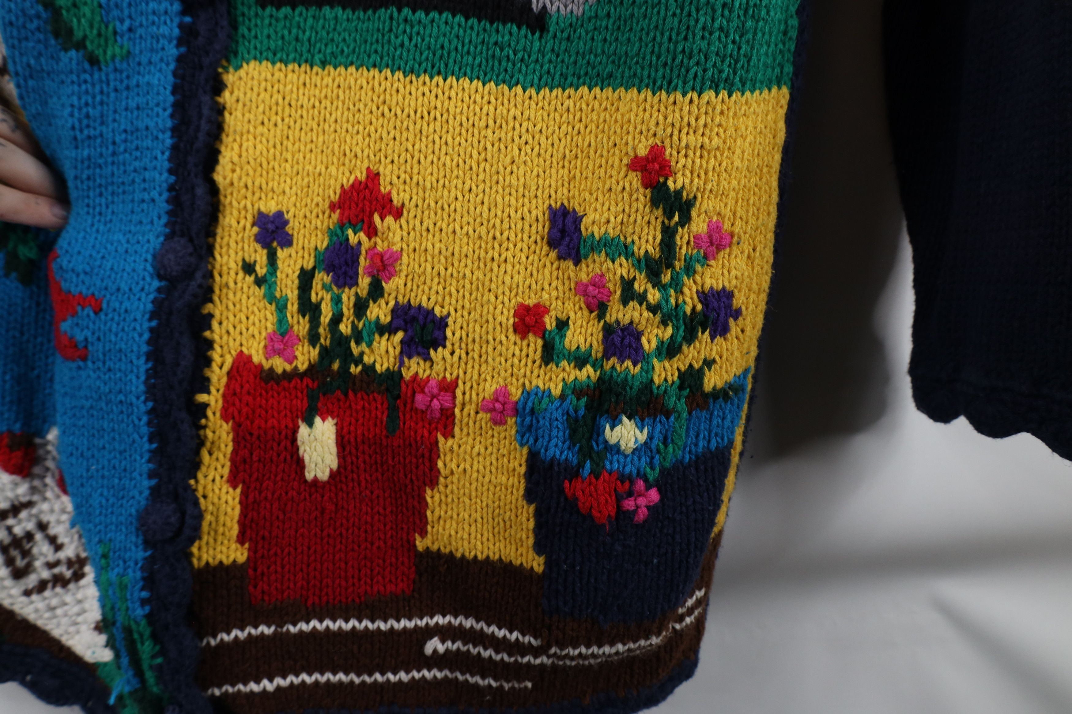 Vintage Vintage 90s Country Primitive Garden Nature Cardigan Sweater Size L / US 10 / IT 46 - 8 Thumbnail