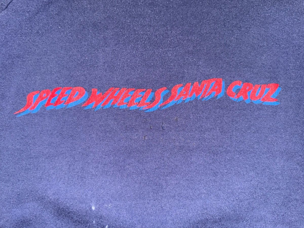 Santa Cruz Skateboards Vintage 90s Santa Cruz Speed Wheels Blue Demon Crewneck Size US XL / EU 56 / 4 - 7 Thumbnail