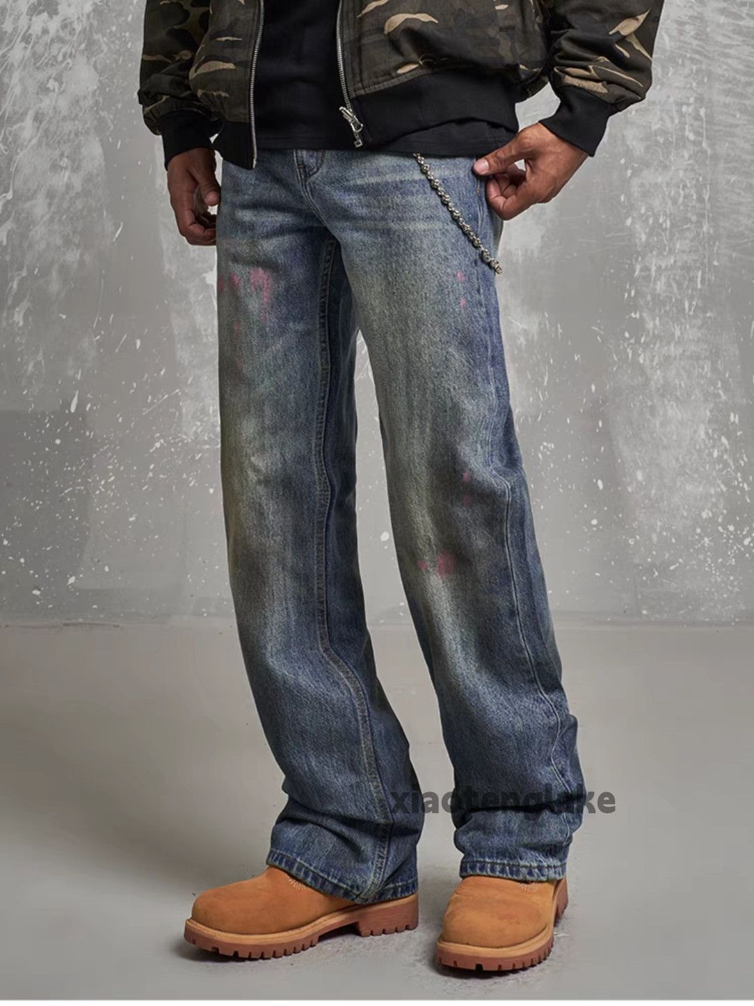 washed faded punk grunge stain paint grunge jeans