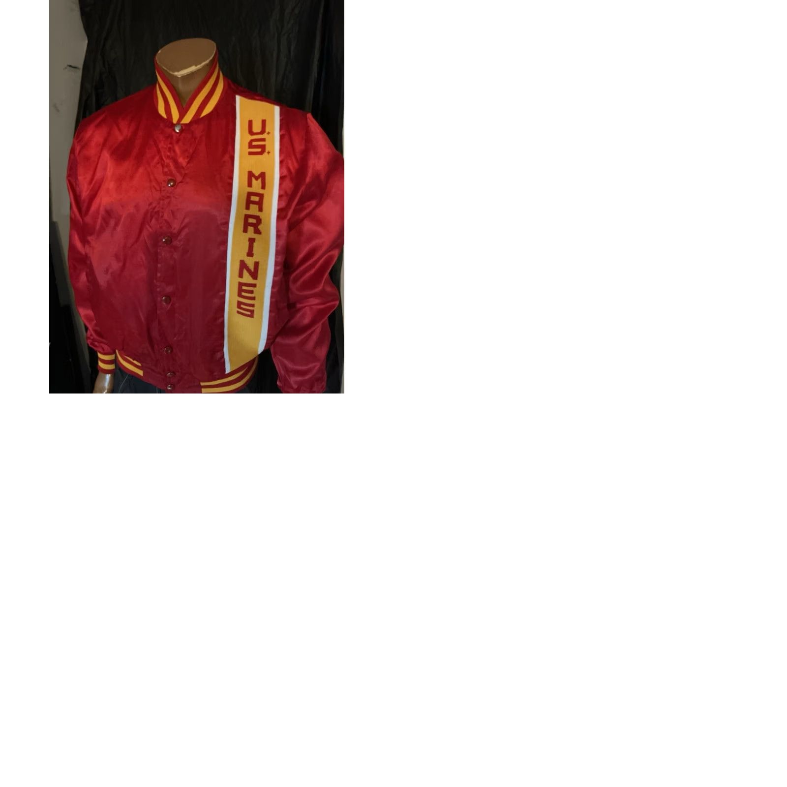 Vintage VINTAGE Swingster U.S. United States Marines Red Satin Bomber Jacket Sz. M Mens 1980s Satin Red Military Swingster Jacket Size US M / EU 48-50 / 2 - 9 Thumbnail