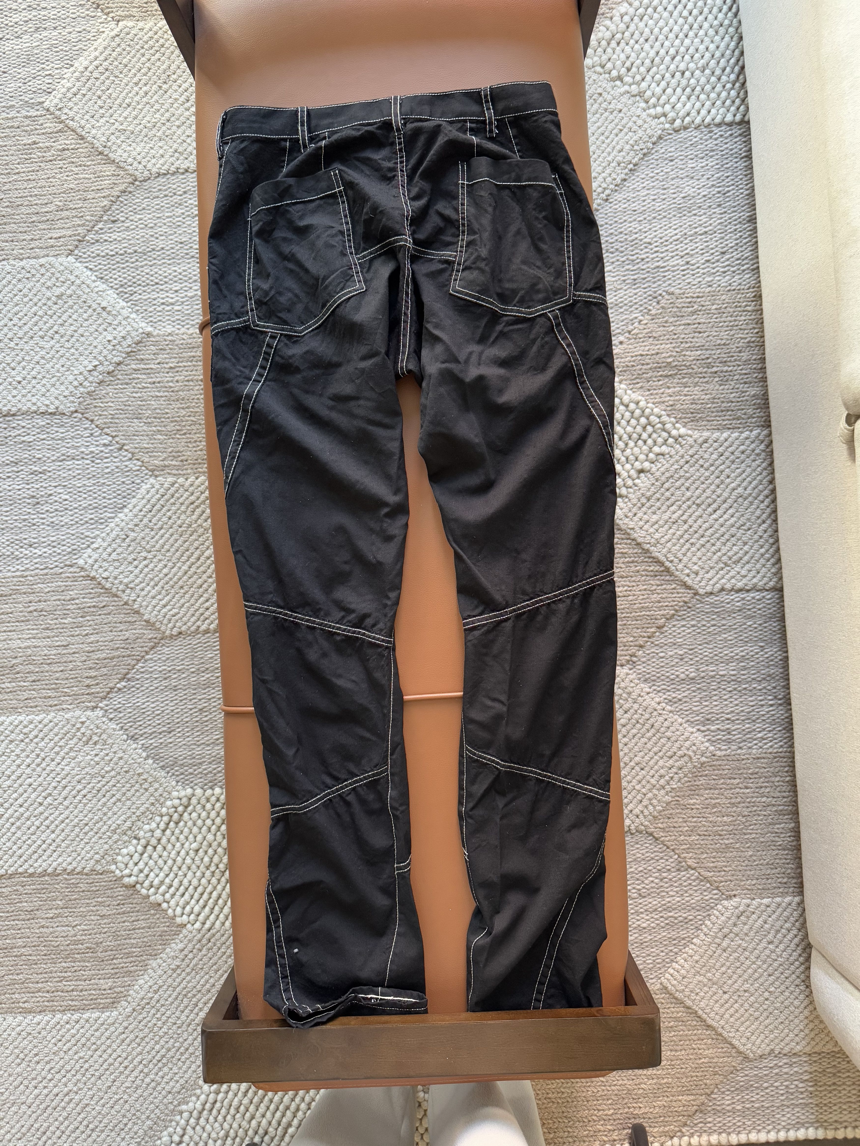 Sulvam Sulvam - Black Chain Stitch Patchwork Trousers Size US 32 / EU 48 - 4 Thumbnail