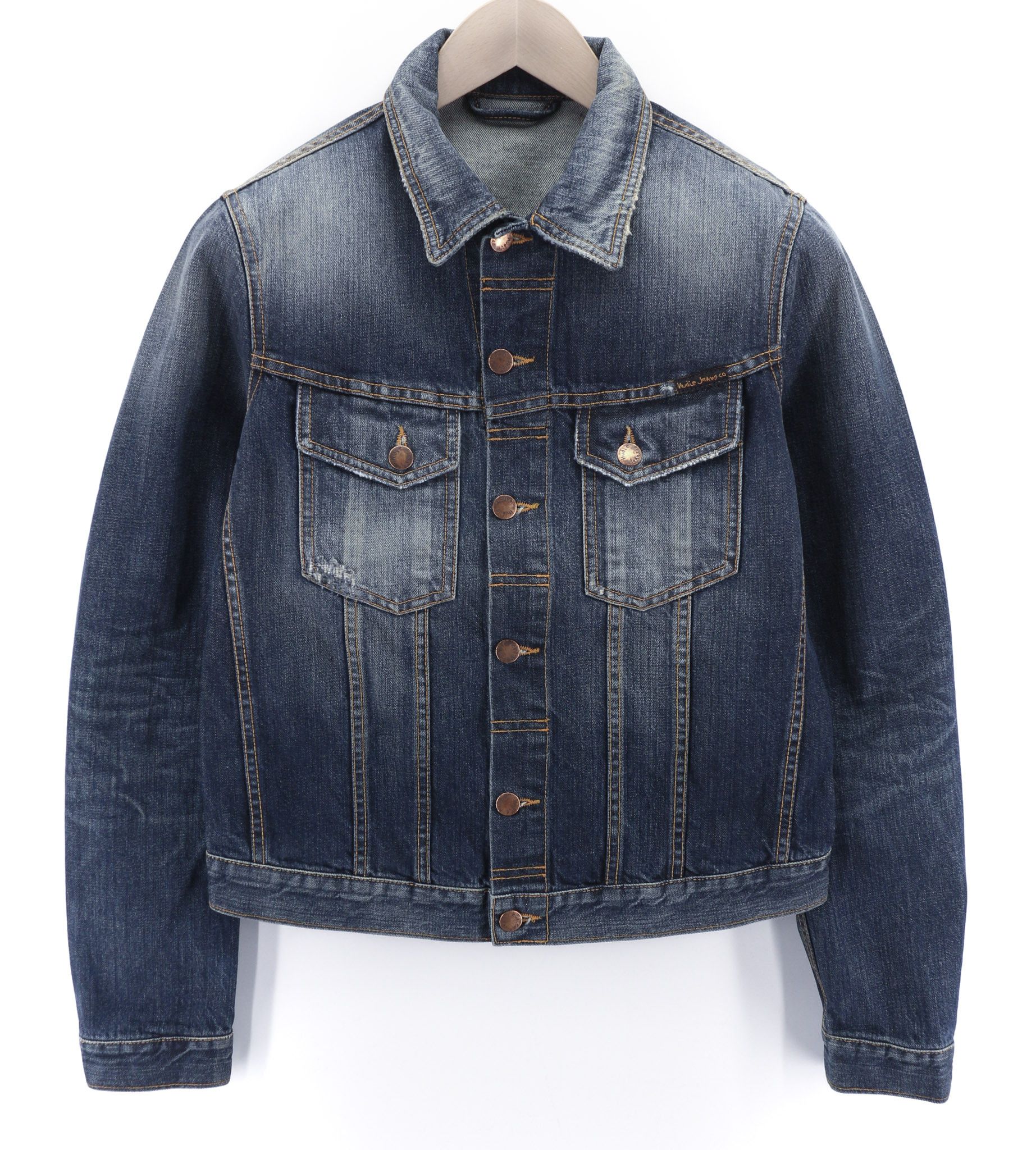 Nudie Jeans TERRY ORG. CONTRAST S Organic Cotton Denim Jacket 80382 Size US S / EU 44-46 / 1 - 1 Thumbnail