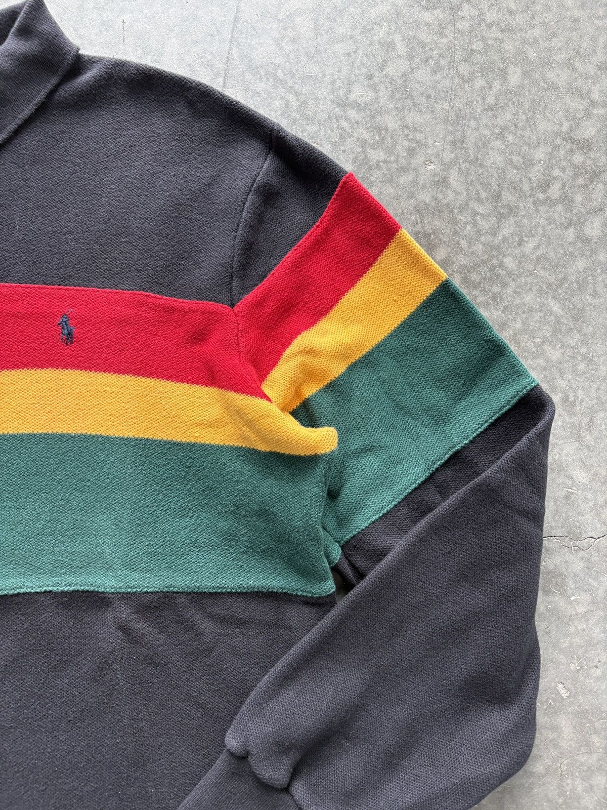 Polo Ralph Lauren Vintage 90s Polo Ralph Lauren Knit Longsleeve Polo Striped Size US L / EU 52-54 / 3 - 2 Thumbnail