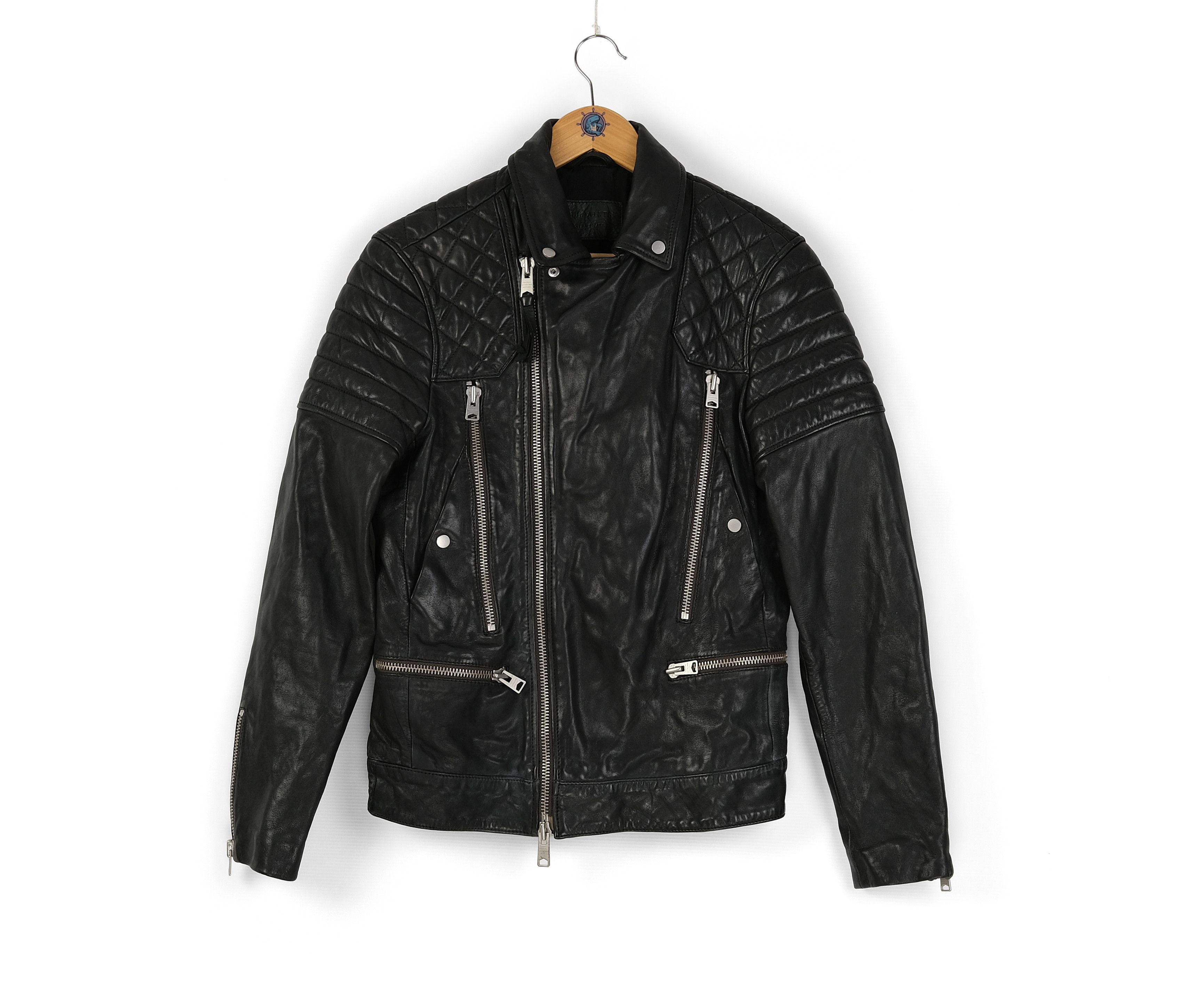 Allsaints Unisex AllSaints Powell Lamp Leather Biker Jacket size XS Grailed