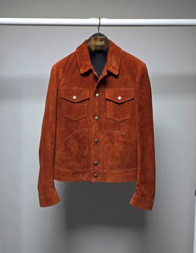 Tom Ford o1sm1stk0824 Suede Jacket in Brick Orange Size US L / EU 52-54 / 3 - 1 Thumbnail