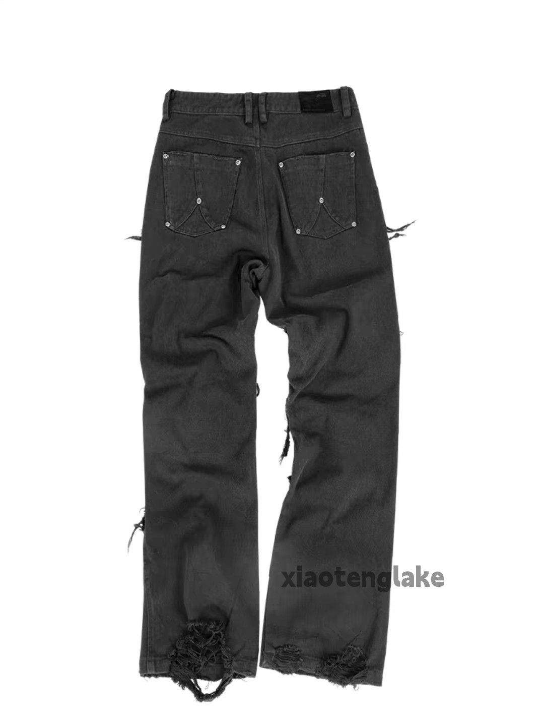 Jean × Vintage washed faded punk grunge flared damaged ripped jeans Size US 30 / EU 46 - 2 Thumbnail