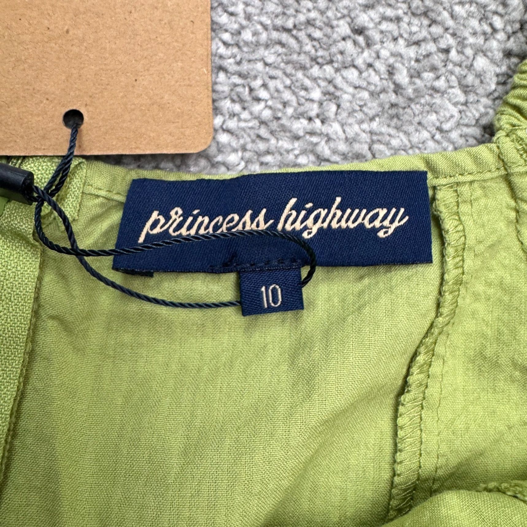 Vintage Princess Highway A-Line Mini Dress Women 10 Green Puff Sleeve Casual Bohemian Size L / US 10 / IT 46 - 4 Thumbnail