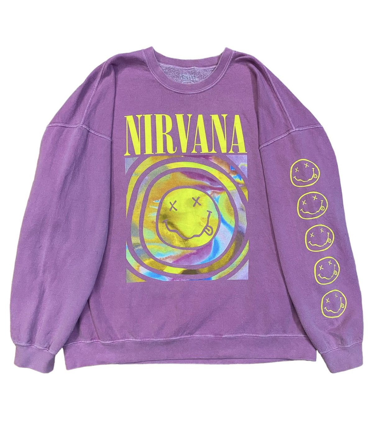 Band Tees Rare Color ❗️Y2K Nirvana Big Smile Print Sweatshirt Size US XL / EU 56 / 4 - 1 Thumbnail