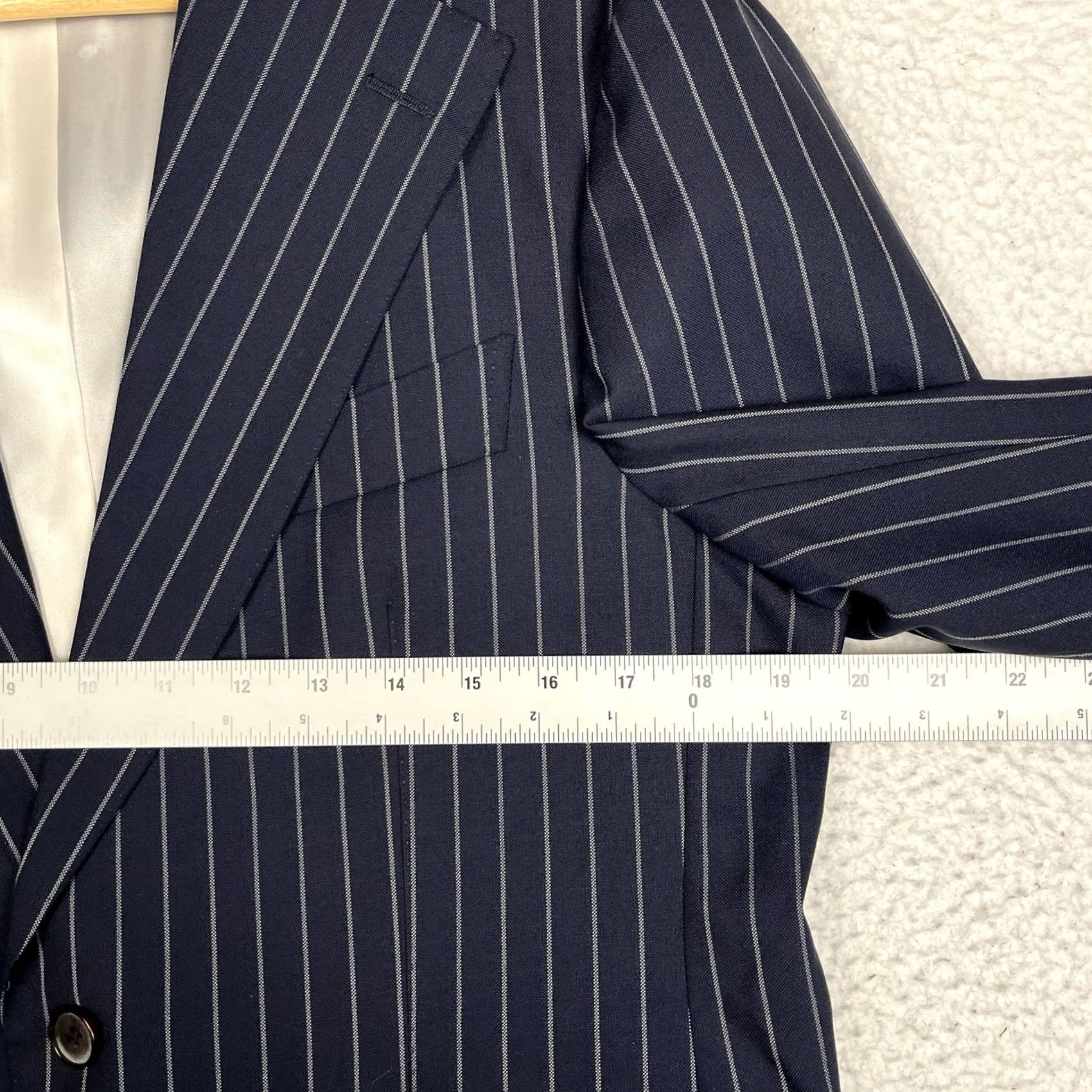 Suitsupply Suitsupply Blazer Mens US 40R Wool Pinstripe Havana Wide Lapel Slim Double-Vented Notch Single-Breasted Two-Button Jacket Suit Size 40R - 6 Thumbnail