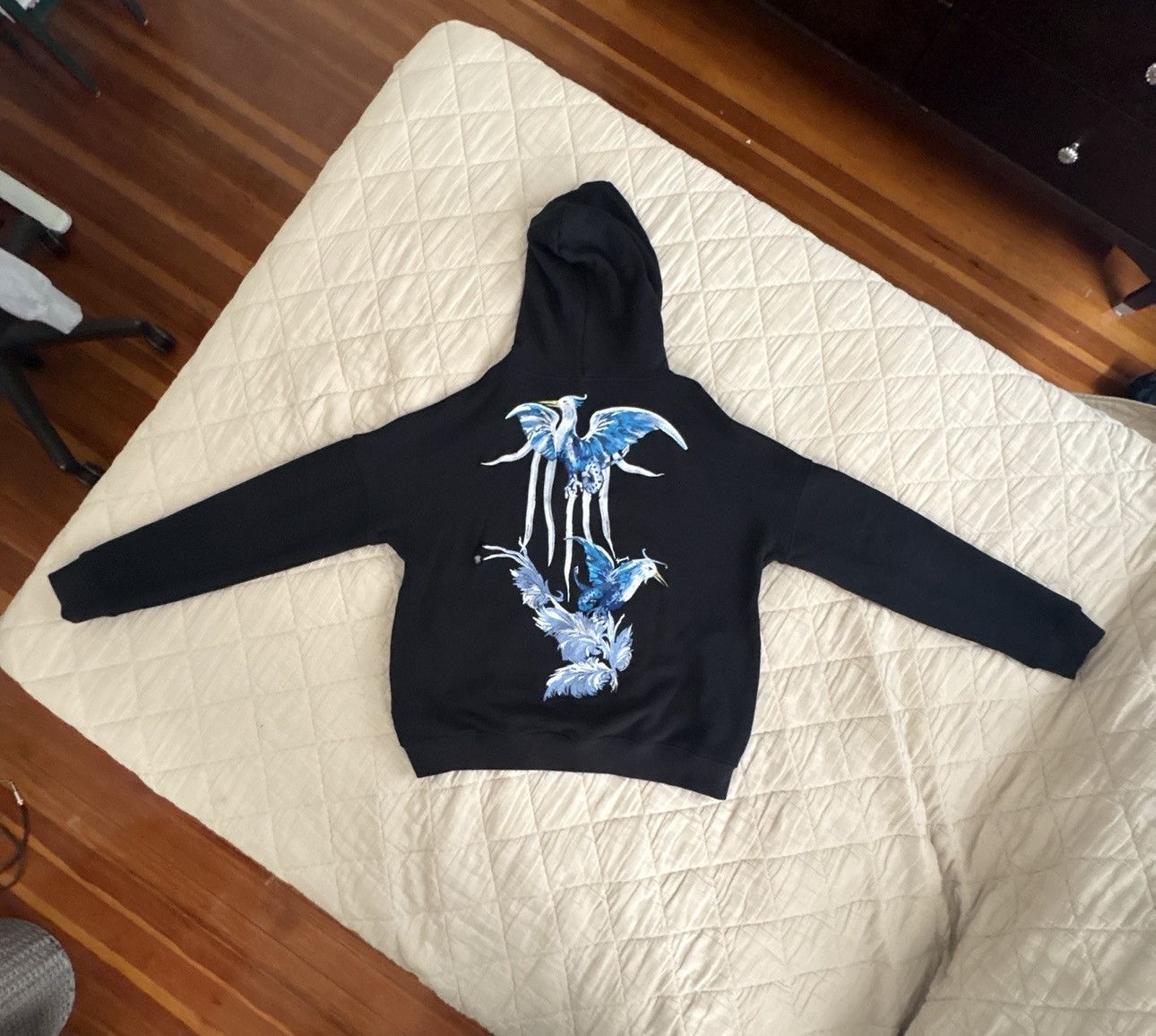 Givenchy GIVENCHY Birds Embroidery Black Hoodie Size US XL / EU 56 / 4 - 5 Thumbnail