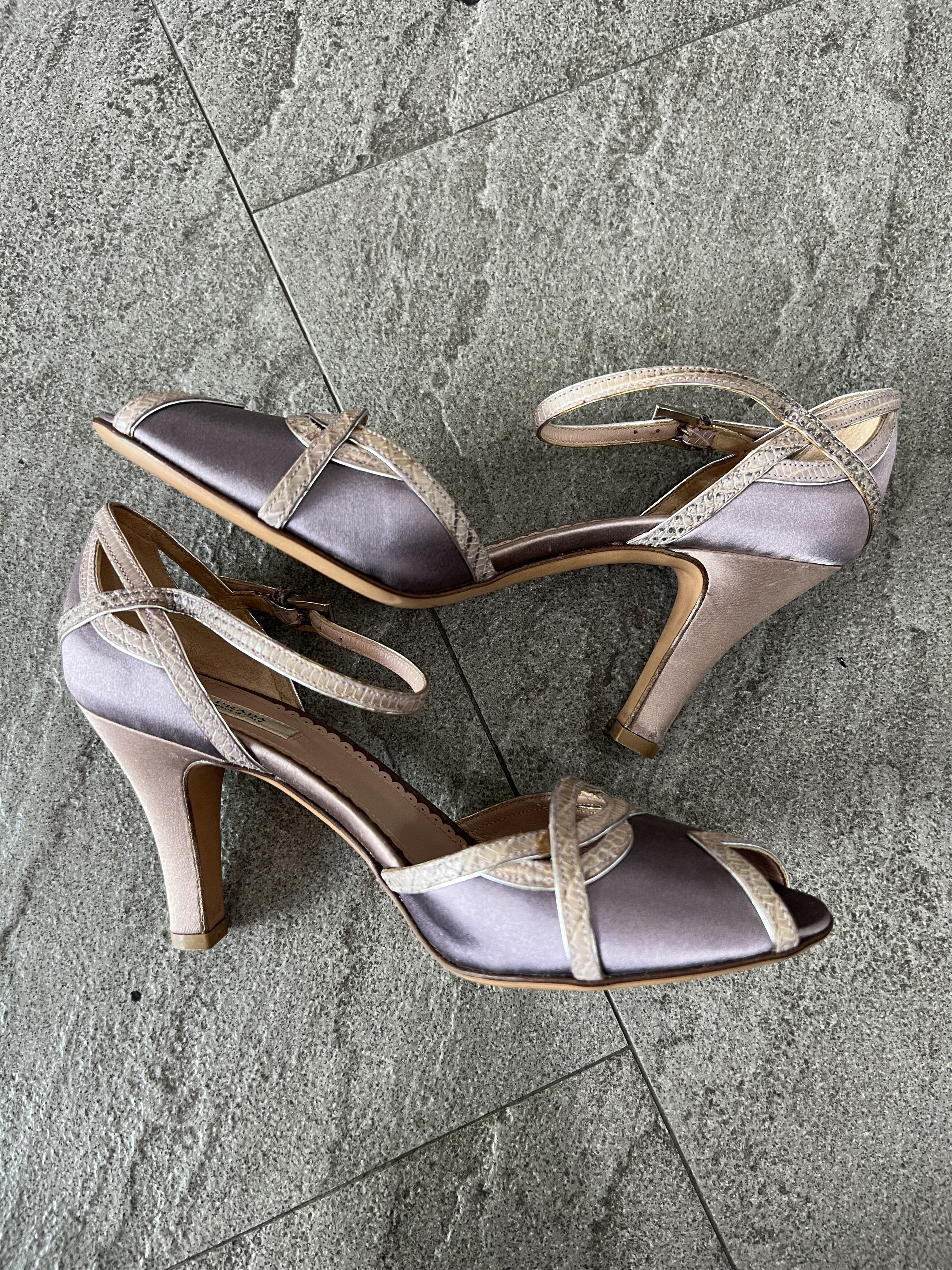 Prada Prada Satin Ankle Strap Heels Lavender Pink 35 Size US 5 / IT 35 - 2 Thumbnail