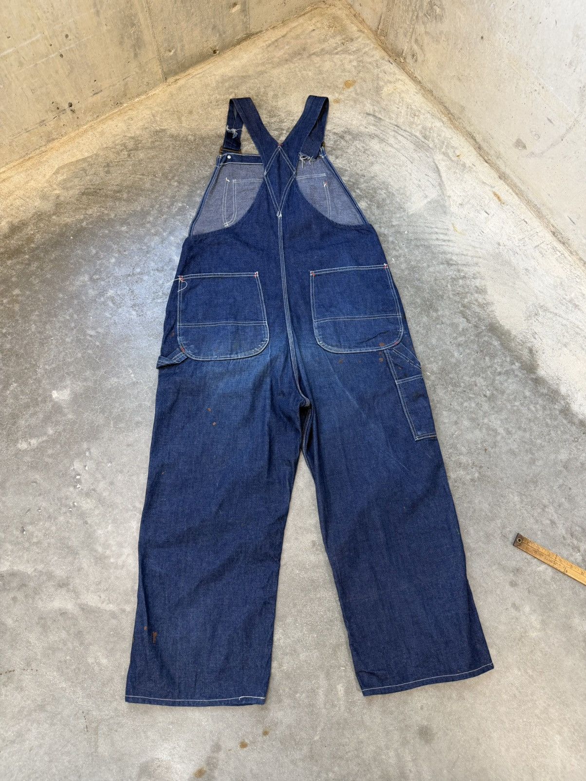 Vintage 50s 60s Big Mac Denim Overalls Paint Splatter Size US 36 / EU 52 - 5 Thumbnail
