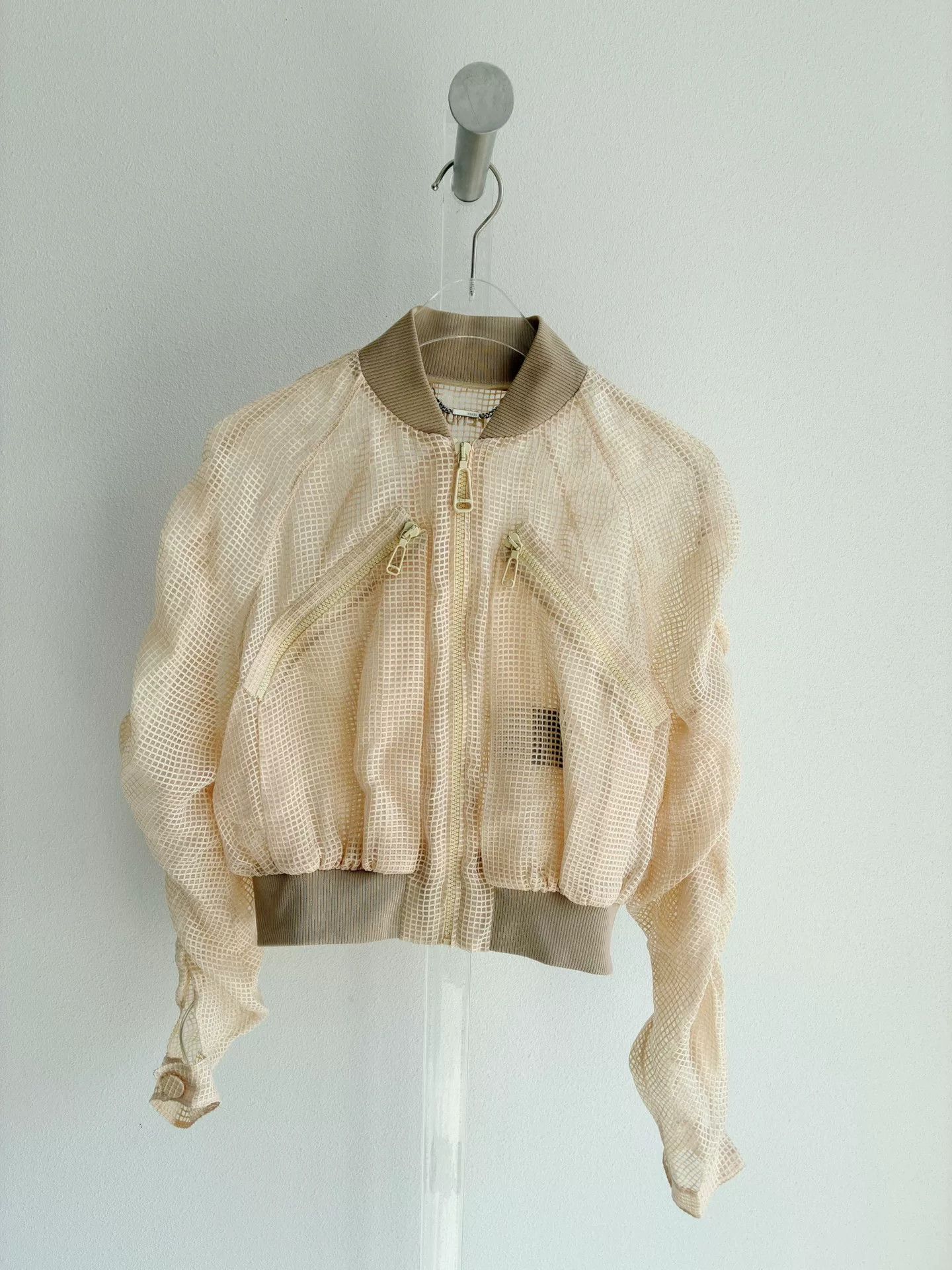 Fendi Fendi Beige Mesh Sun Protection Jacket Size US M / EU 48-50 / 2 - 1 Thumbnail