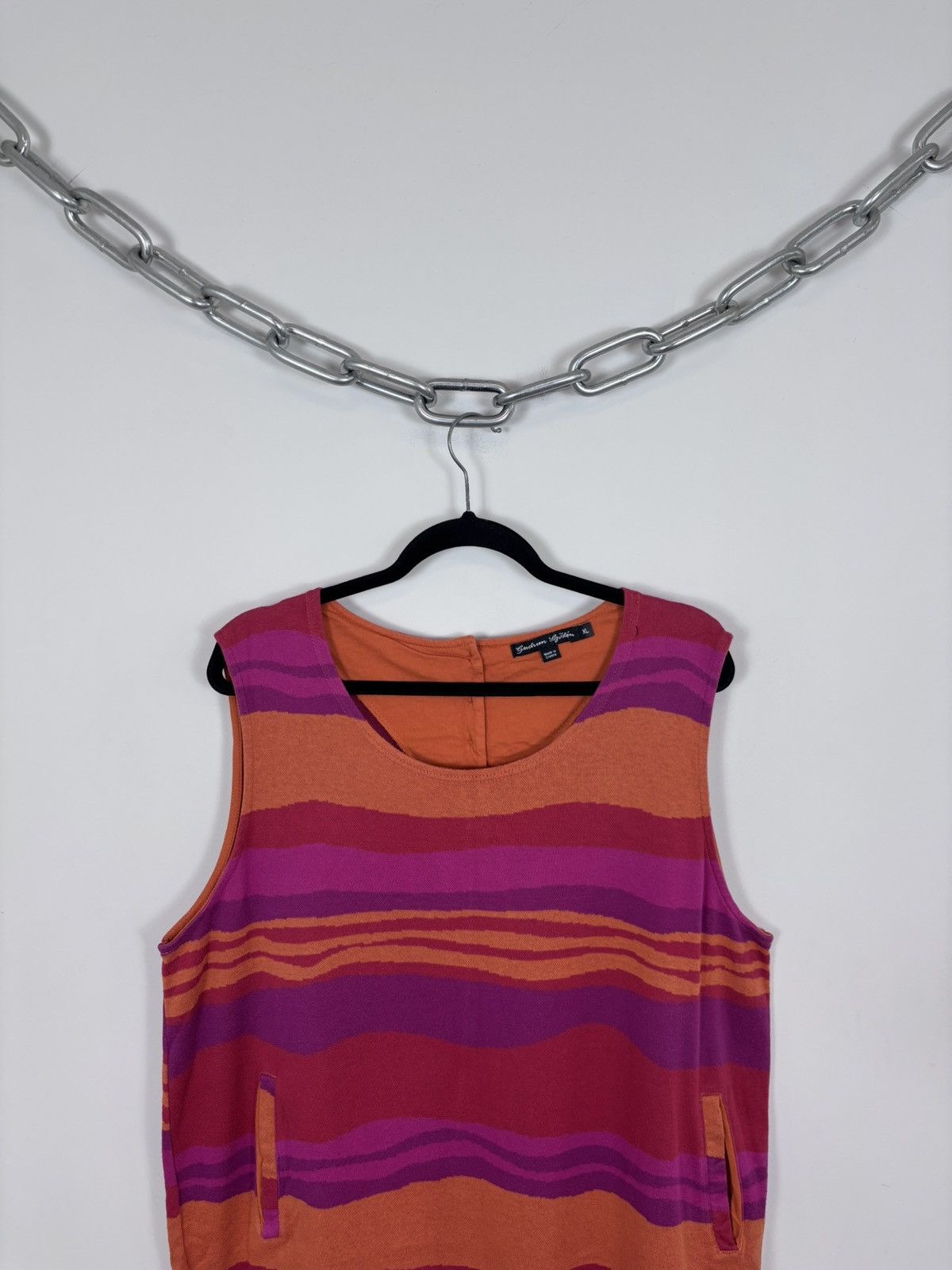 Gudrun Sjoden Gudrun Sjoden Women’s Wave Striped Pocket Tank Top Dress Size XL / US 12-14 / IT 48-50 - 2 Thumbnail