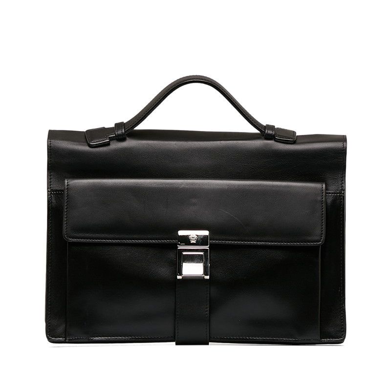 image of Versace Medusa Handbag Second Bag Black Leather, Women's