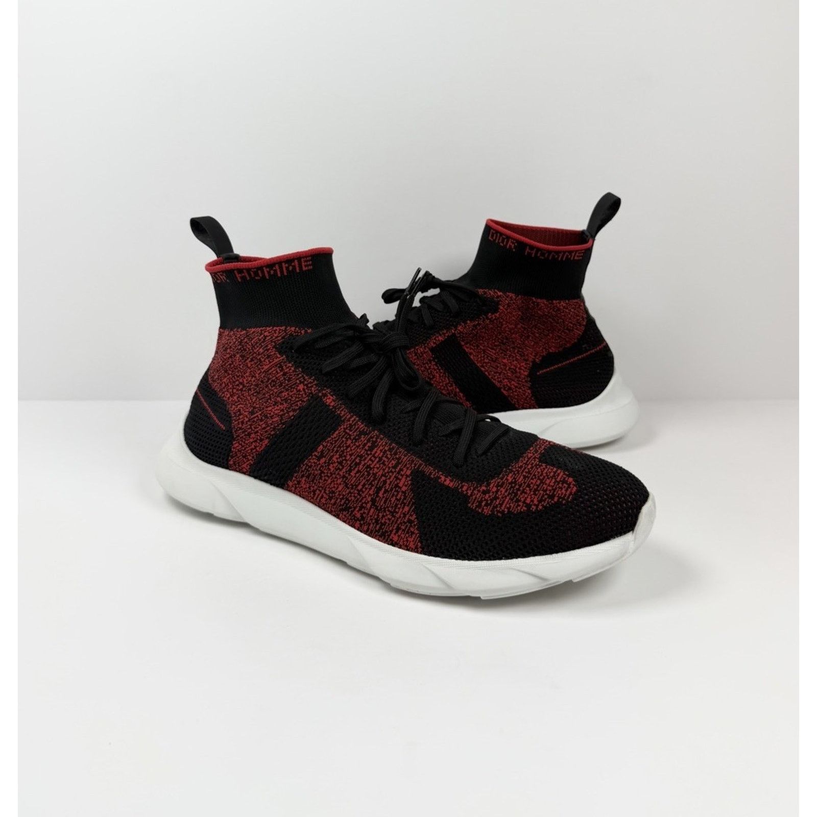 Dior Size 45EU/12US - Dior B21 Red Sock High Top Sneakers Size US 12 / EU 45 - 3 Thumbnail