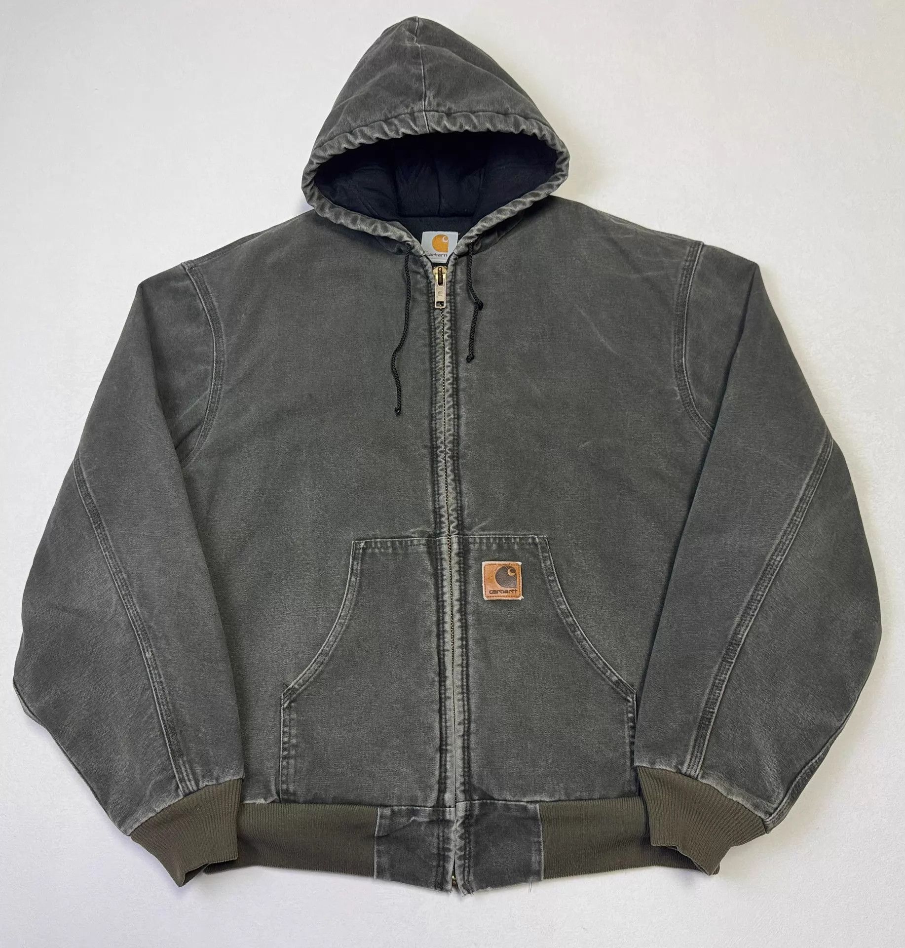 Carhartt Carhartt Vintage J68 Moss Green XL Hooded Work Jacket Size US XL / EU 56 / 4 - 2 Thumbnail