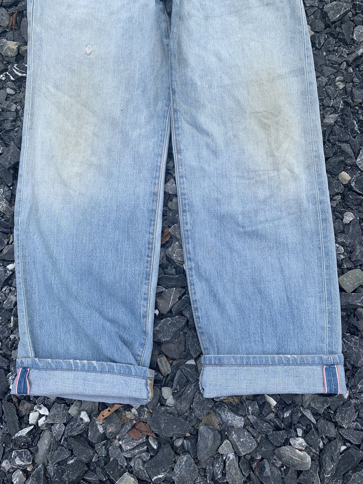 Edwin × Kapital × Vintage EDWIN 505 SELVEDGE BUTTON FLY BAGGY FADED DISTRESSED DENIM Size US 32 / EU 48 - 6 Thumbnail
