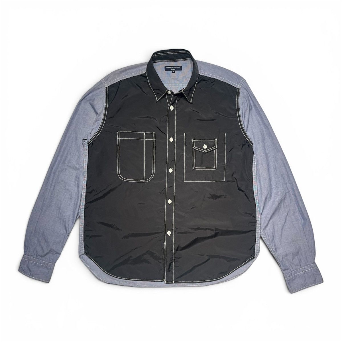 Comme des Garcons Homme Comme des Garçons Homme AD2009 Contrast Panel Shirt Size US L / EU 52-54 / 3 - 1 Thumbnail