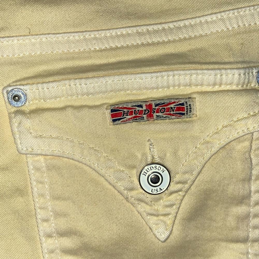 Designer Hudson Yellow Denim Shorts Size 24" / US 00 / IT 34 - 6 Thumbnail