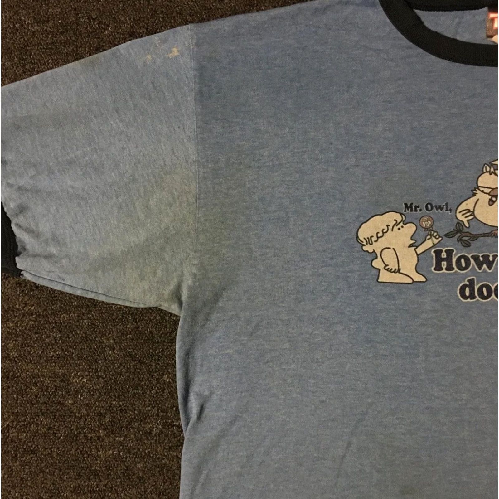 Junk Food Junk Food Vtg Tootsie Roll How Many Licks Faded Distress Shirt L Candy Grunge 90s 80s Mens Blue Graphic Tee Crew Neck Short Sleeve Size US L / EU 52-54 / 3 - 6 Thumbnail
