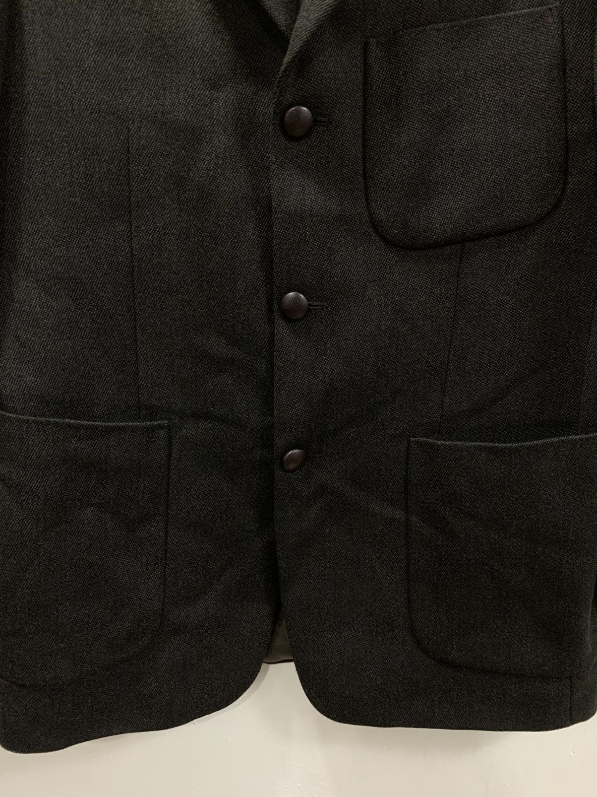 Balenciaga BALENCIAGA LEATHER ELBOW PATCH & HALF COLLAR WOOL BLAZER Size 50R - 6 Thumbnail