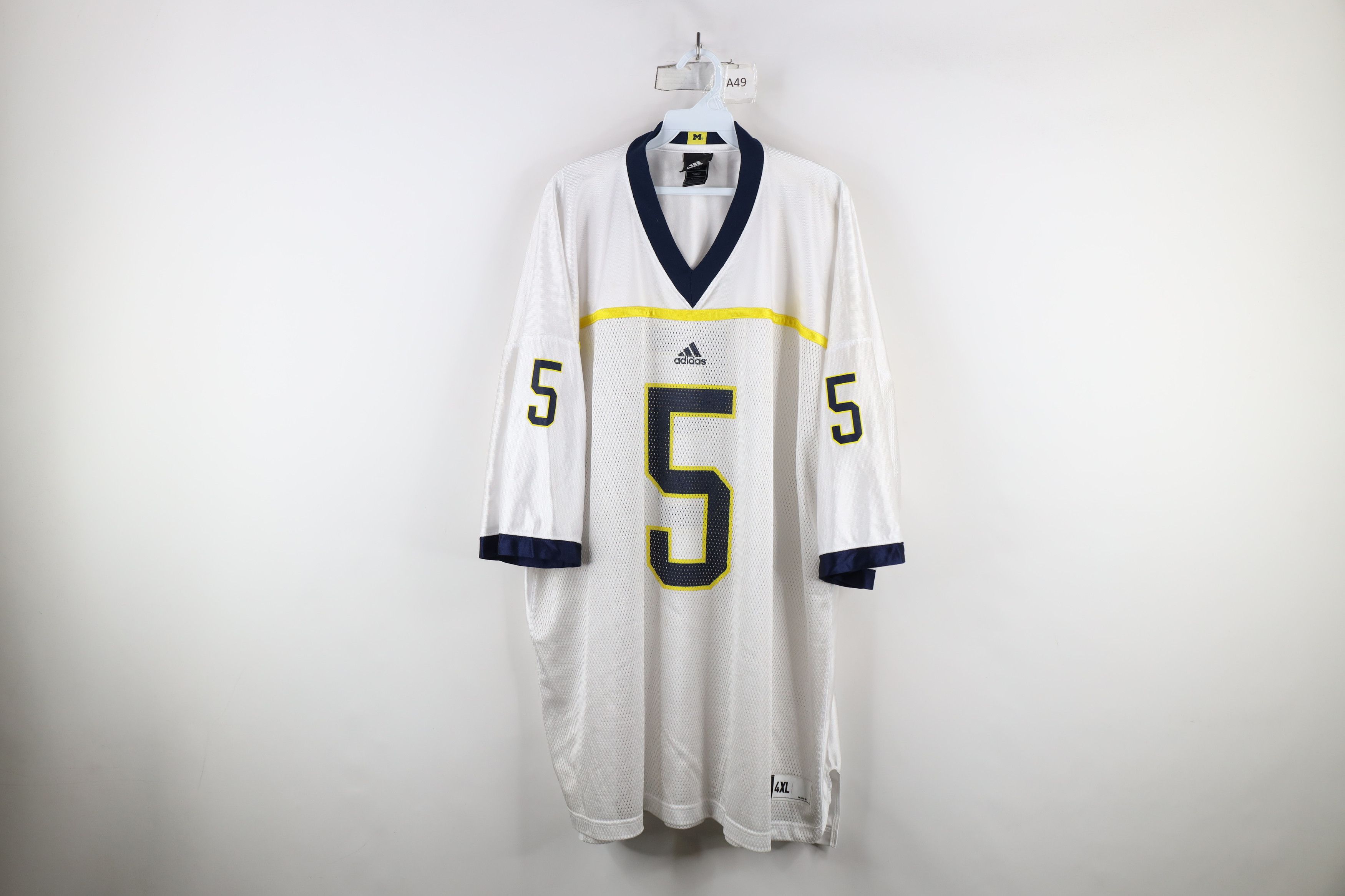 Adidas × Vintage Vintage Adidas University of Michigan Jersey White #5 Size US XXL / EU 58 / 5 - 1 Thumbnail