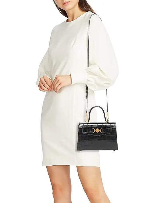 Versace os11x0326 Size: OS / Small Croc-Embossed Leather Handle Bag Size ONE SIZE - 2 Thumbnail