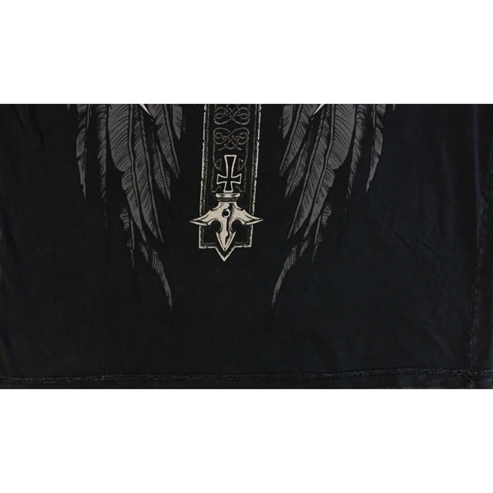 Tapout Vtg Tapout Shirt L Black Skull All Over Print Biker Emo Goth Grunge 80s 90s Harley Punk Rock USA Skate Y2K Cross Studded Men’s T-Shirt Size US L / EU 52-54 / 3 - 7 Thumbnail
