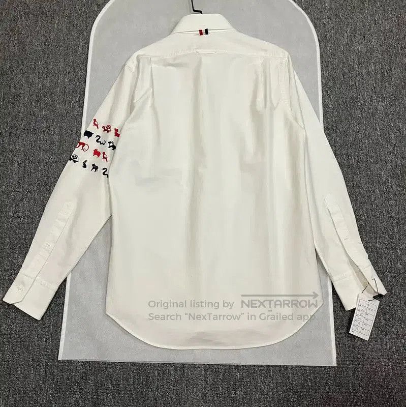 Thom Browne Thom Browne White Cotton Long Sleeve Shirt . Size US M / EU 48-50 / 2 - 2 Thumbnail