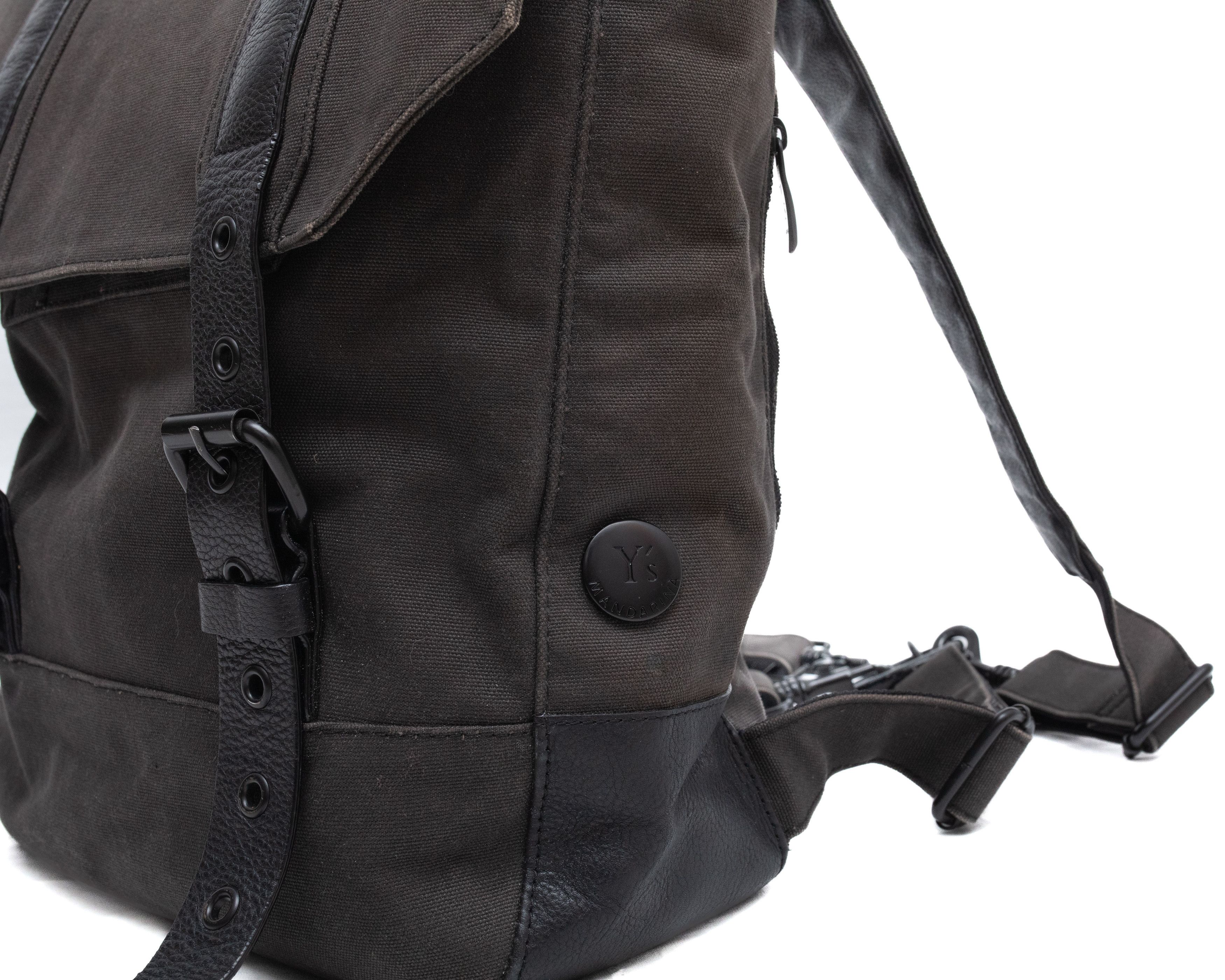 Y's Y’s MANDARINA Canvas Backpack w Leather Detail Size ONE SIZE - 2 Thumbnail