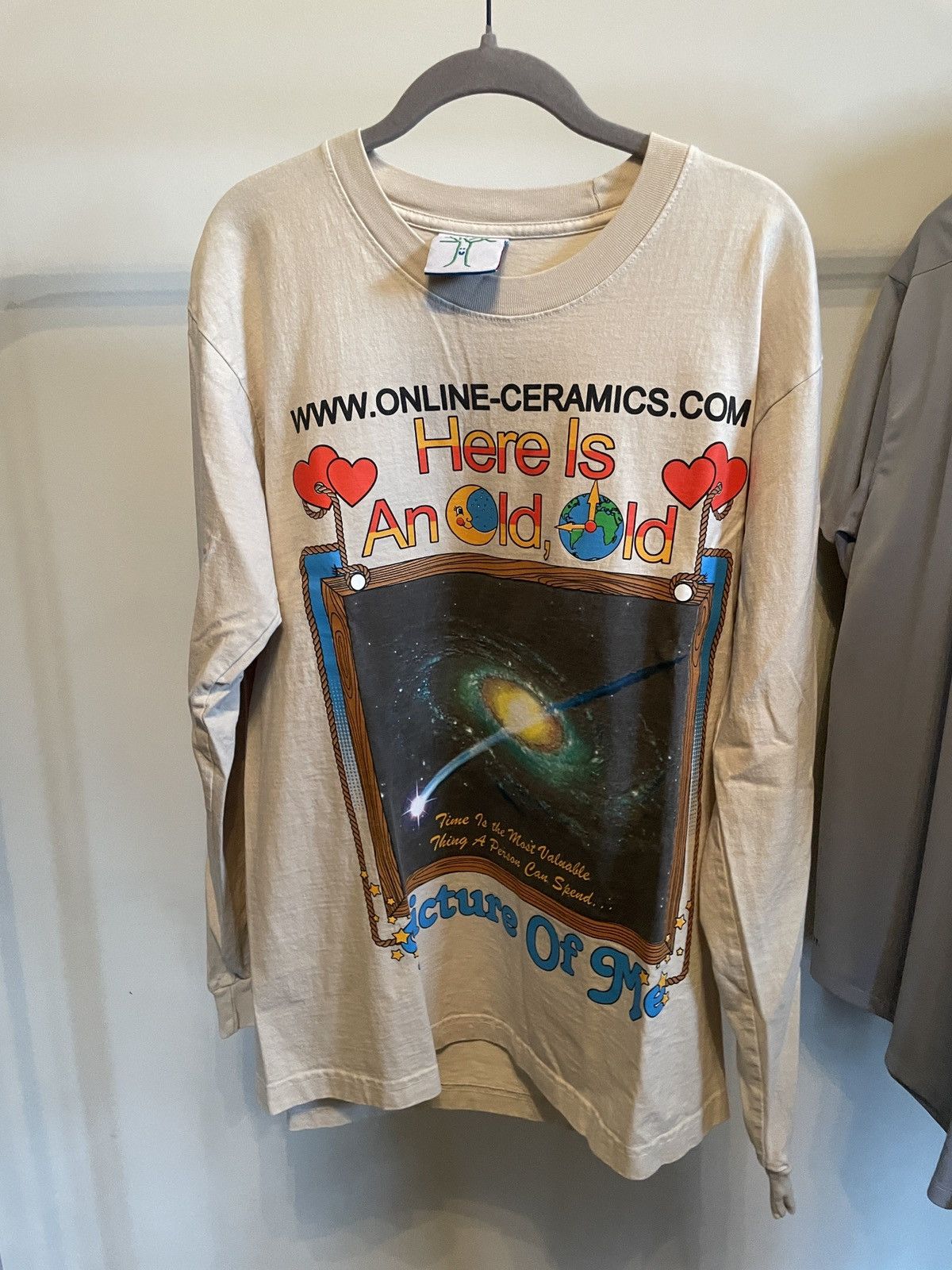 image of Online Ceramics - Old Picture Of Me L/s in Tan, Men's (Size Medium)