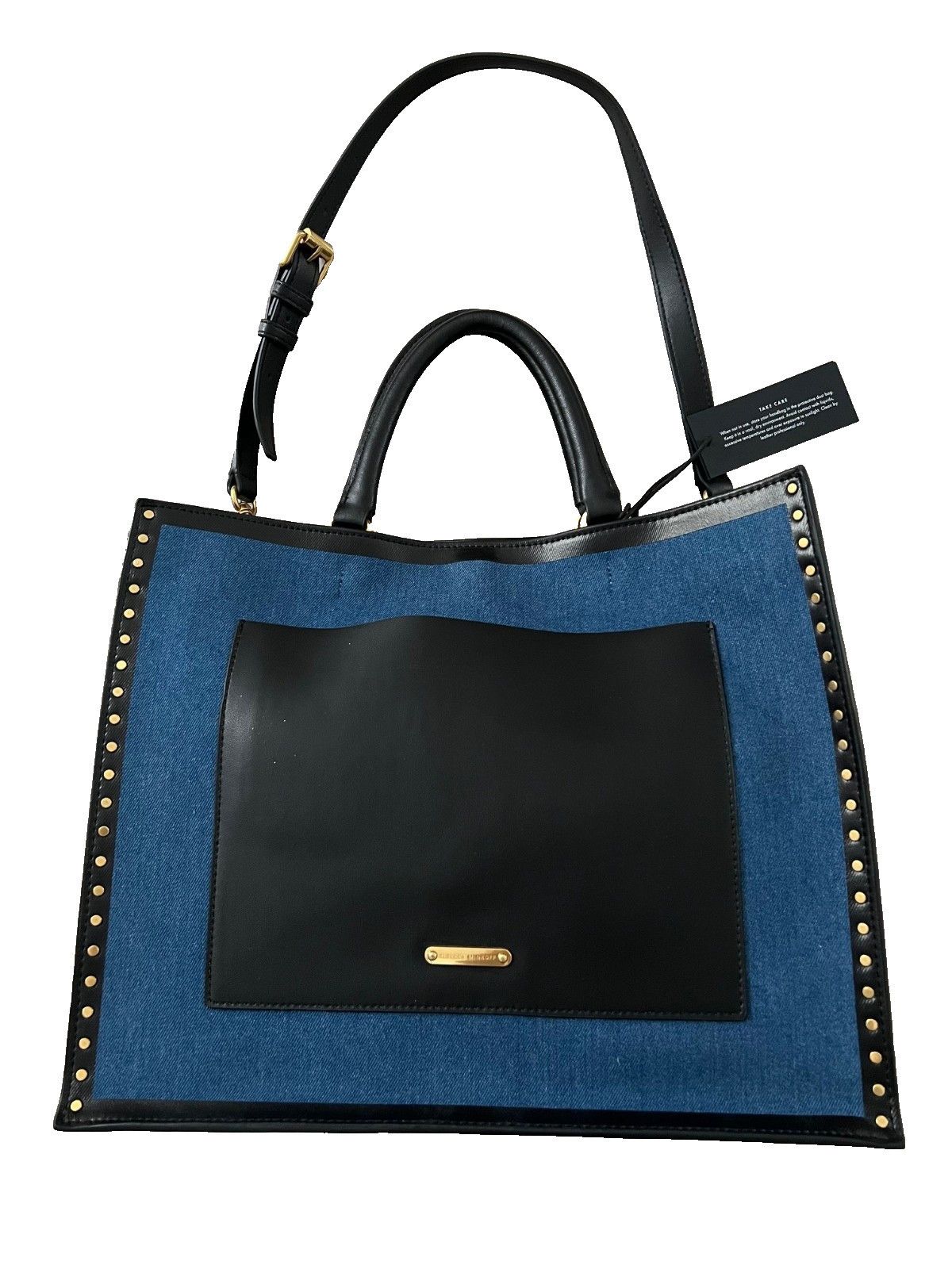 Rebecca Minkoff Rebecca Minkoff Darren Surplus Studded Tote Bag Blue Black Size ONE SIZE - 1 Thumbnail