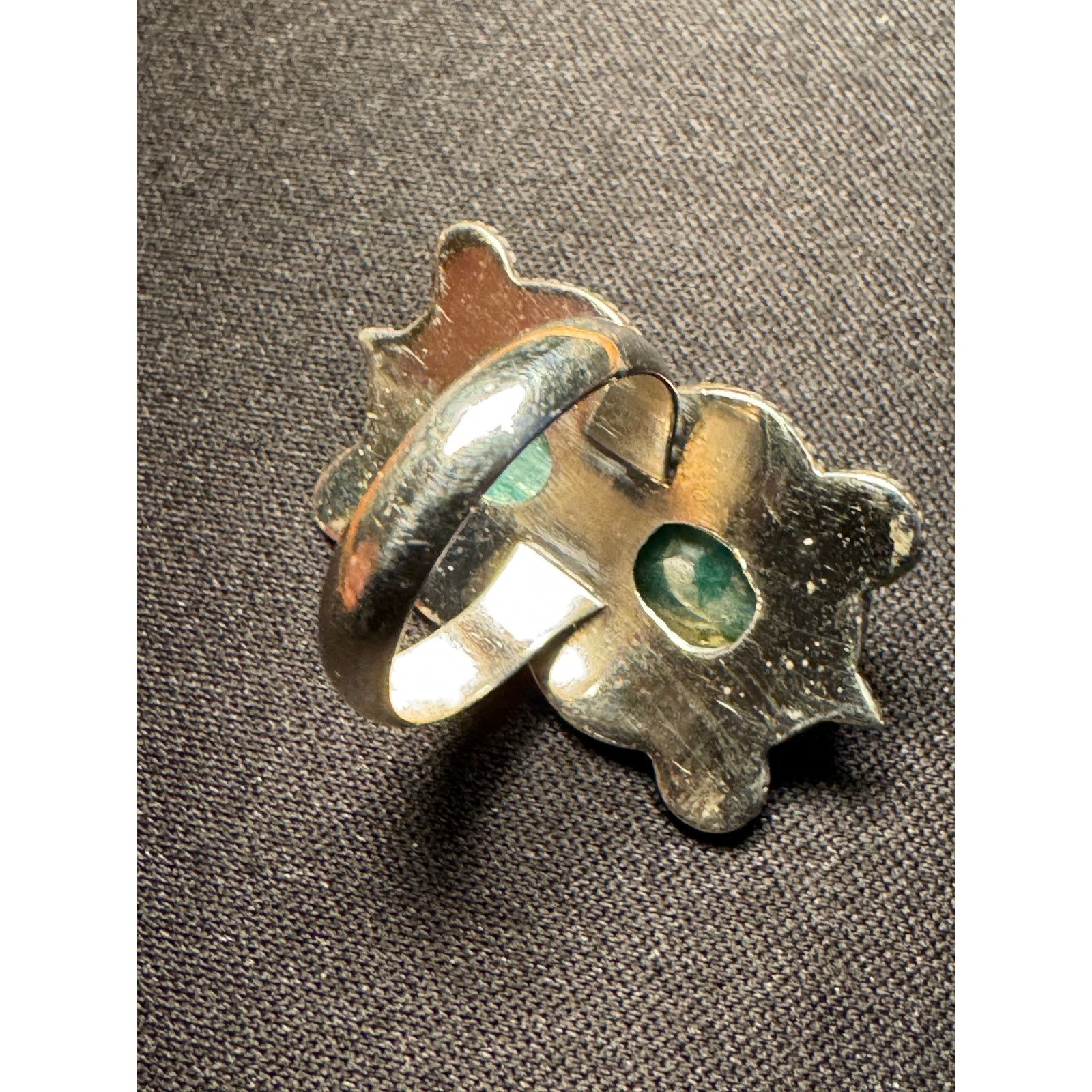 Other Vintage 925 Sterling Silver Double Jadeite Ring Size 7 Size ONE SIZE - 4 Thumbnail
