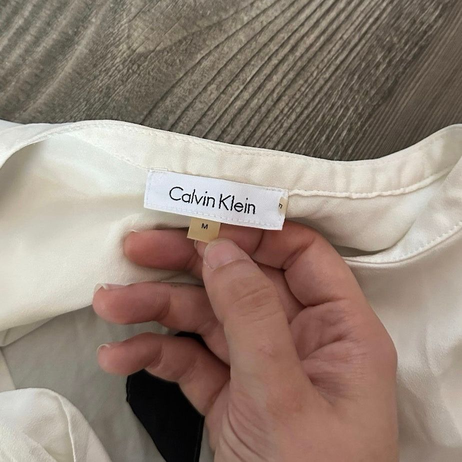 Calvin Klein calvin klein white black long sleeve blouse Size M / US 6-8 / IT 42-44 - 3 Thumbnail
