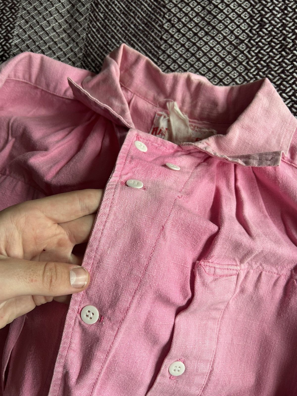 Japanese Brand × Vintage Vintage 70s Heavy Workwear Shirt Polo Manufacture Faded Size US XXL / EU 58 / 5 - 6 Thumbnail