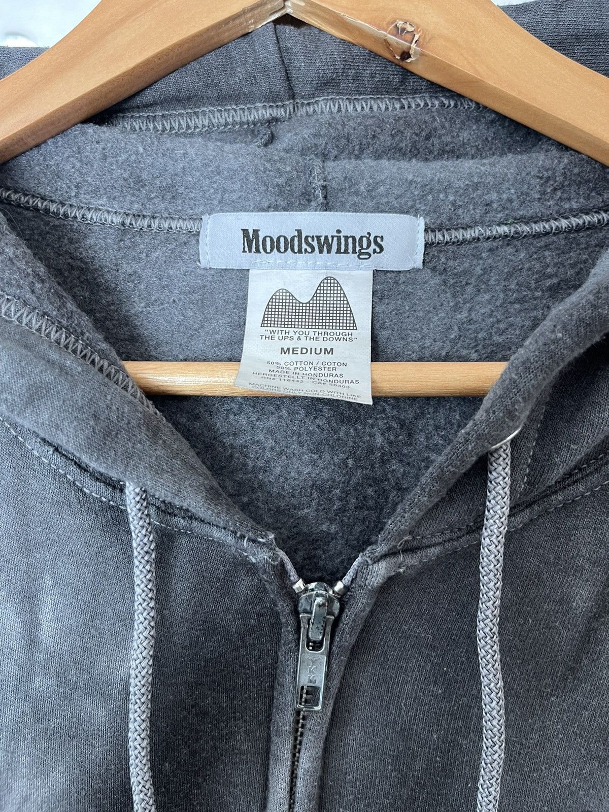 Other Mood Swings Full Zip Grey Tie Dye Hoodie Size US M / EU 48-50 / 2 - 6 Thumbnail