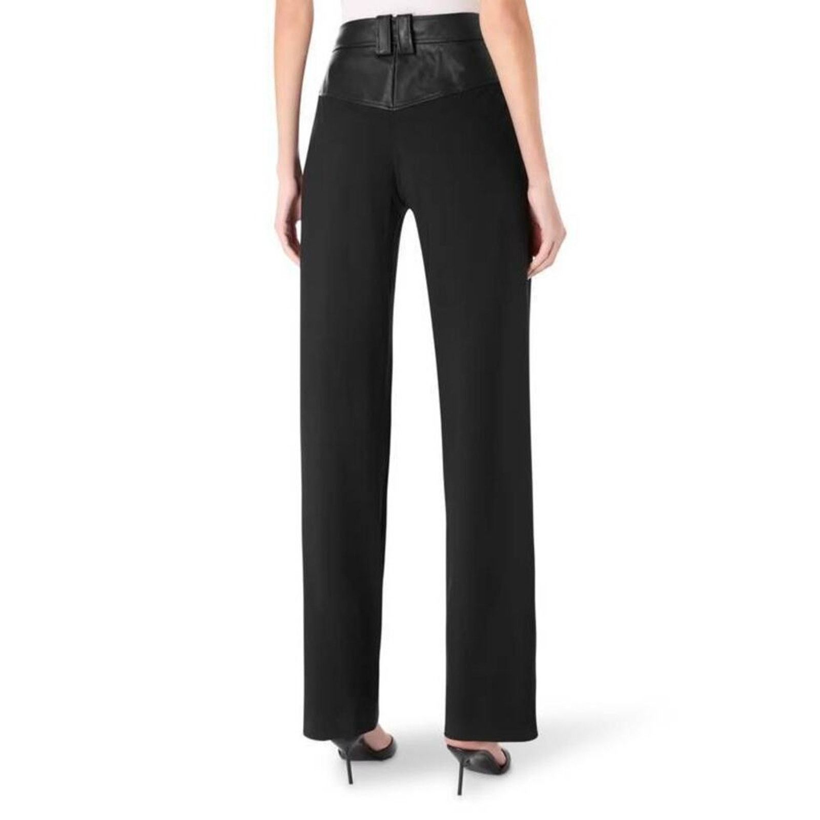 Christopher Esber Christopher Esber Straight Leg Pants wool leather straight 8 Size 30" / US 8 / IT 44 - 2 Thumbnail