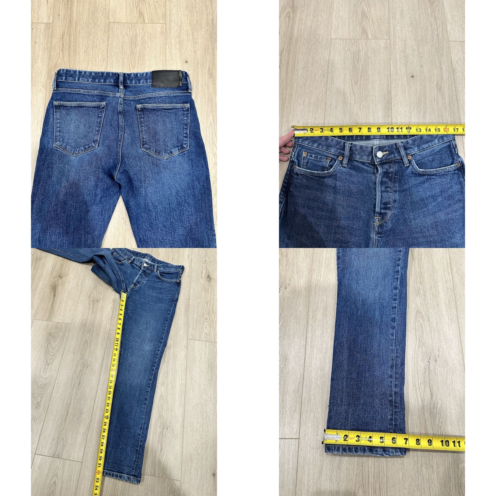 Buck Mason Buck Mason Men's Maverick Slim Denim Jeans 33x32 14oz Made in USA Blue Cotton Denim 5-Pocket Slim Button Rise Mid Adult Mens Regular Size 33x32 Size US 33 - 9 Thumbnail