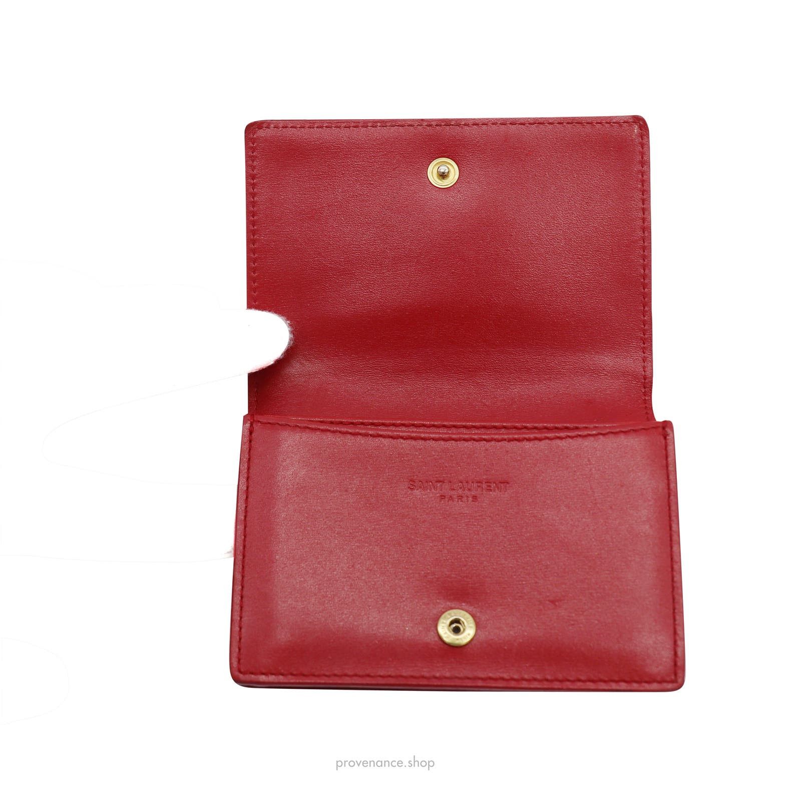 Saint Laurent Paris 🔴 Saint Laurent Paris SLP Card Holder - Poppy Red Leather Size ONE SIZE - 5 Thumbnail