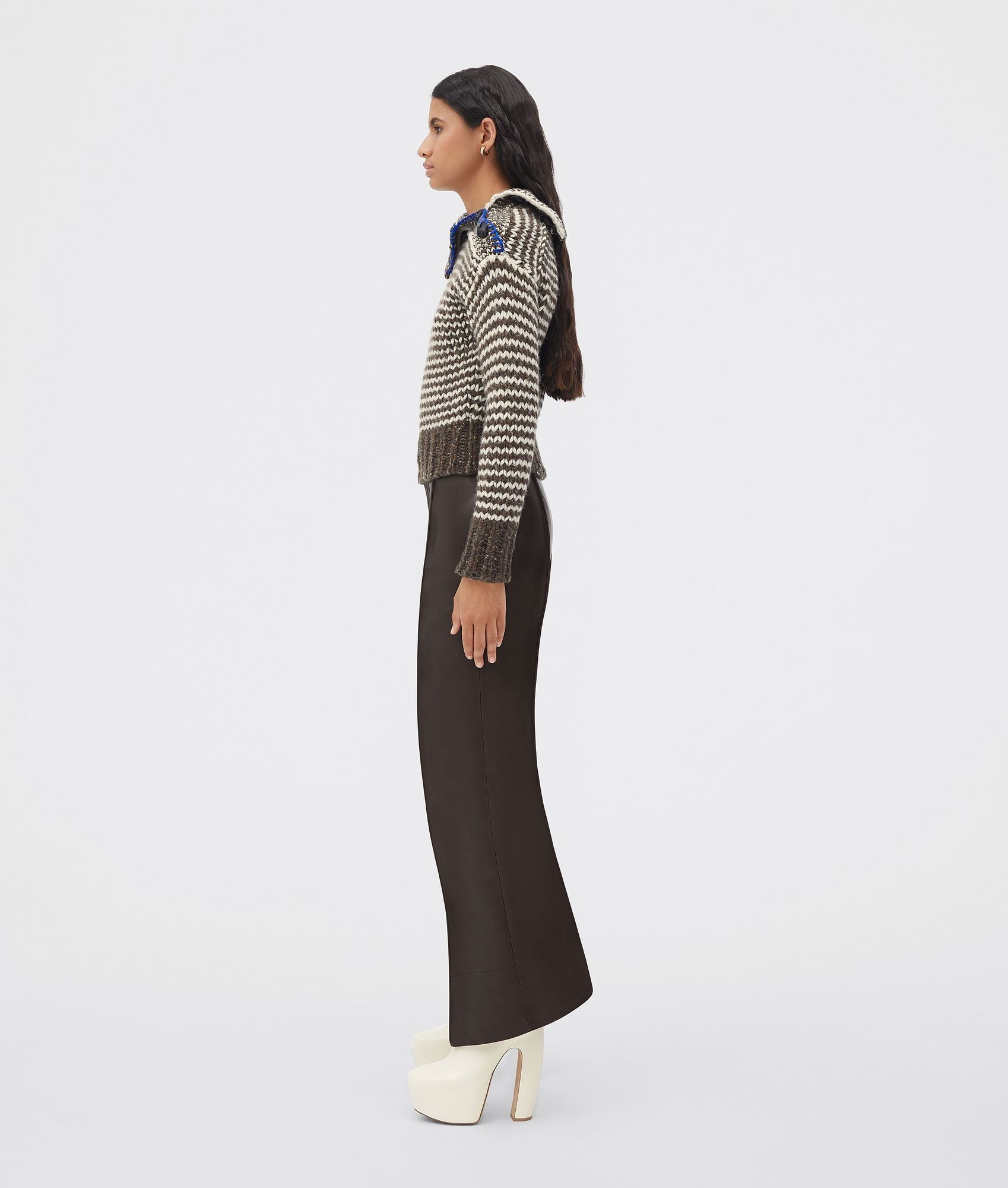 Bottega Veneta o1bcso1str0225 Wool Zig-Zag Jumper in Multicolor Size L / US 10 / IT 46 - 2 Thumbnail