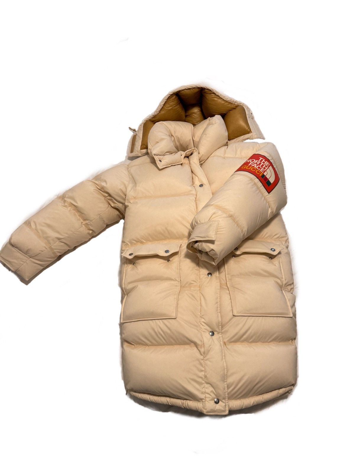 image of White North Face Gucci Parka, Men's (Size XS)