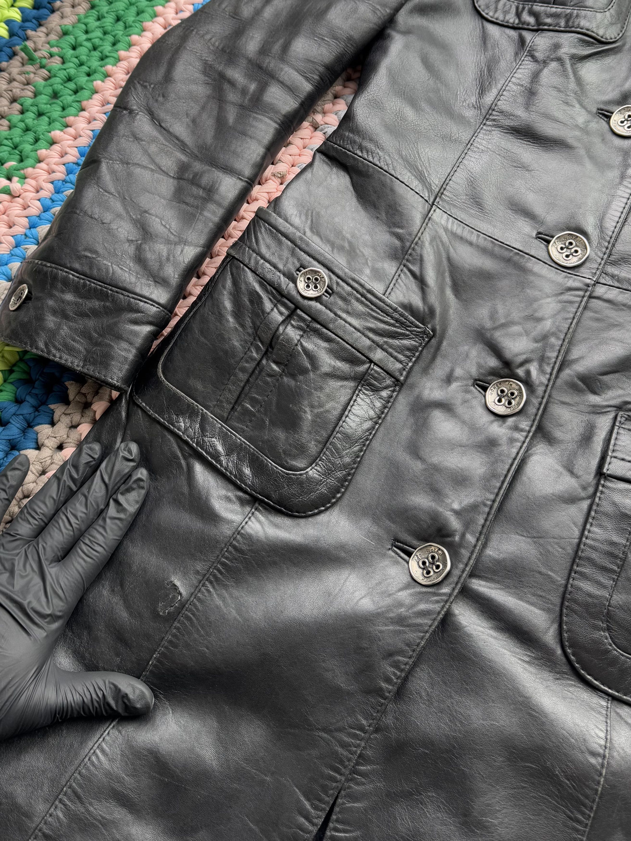 Vintage Vintage Leather Coat With Real Fur Details (V215)(D15) Size S / US 4 / IT 40 - 4 Thumbnail