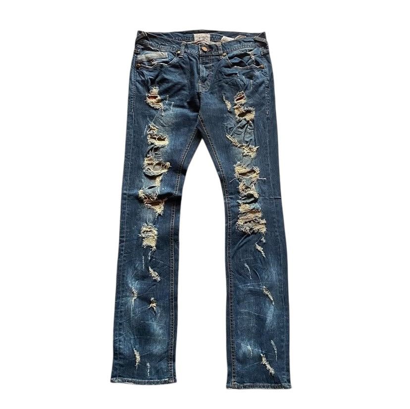 Beauty Beast Buckaroo Vintage Heavy-Distressed Denim Jeans Size US 35 - 1 Thumbnail
