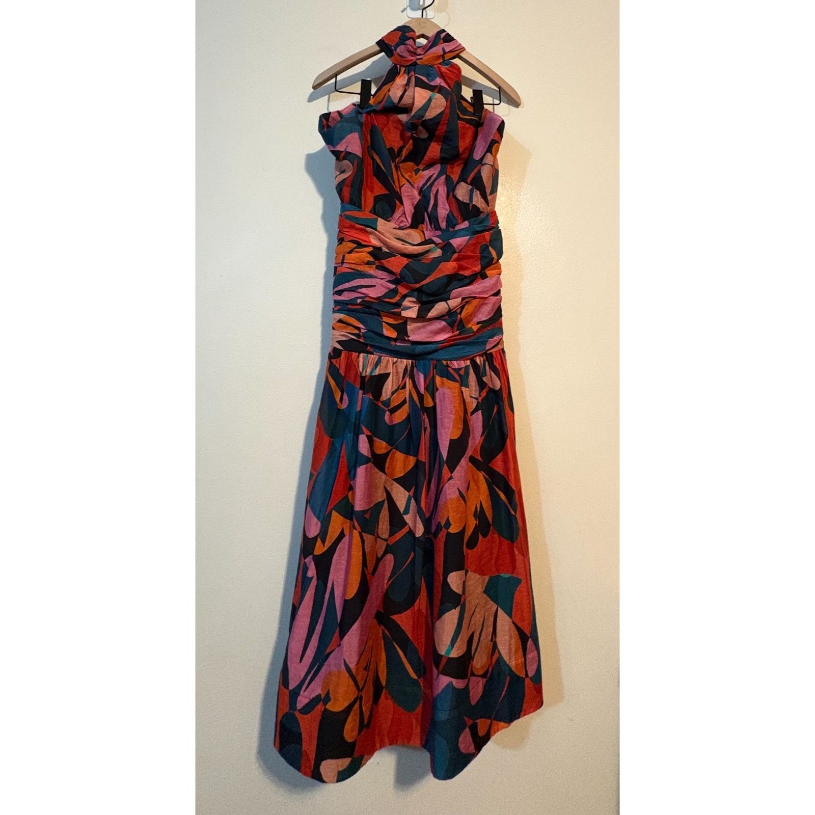 Other Rebecca Vallance Catalina Halter Neck Midi Dress sz 12 multi Size L / US 10 / IT 46 - 9 Thumbnail