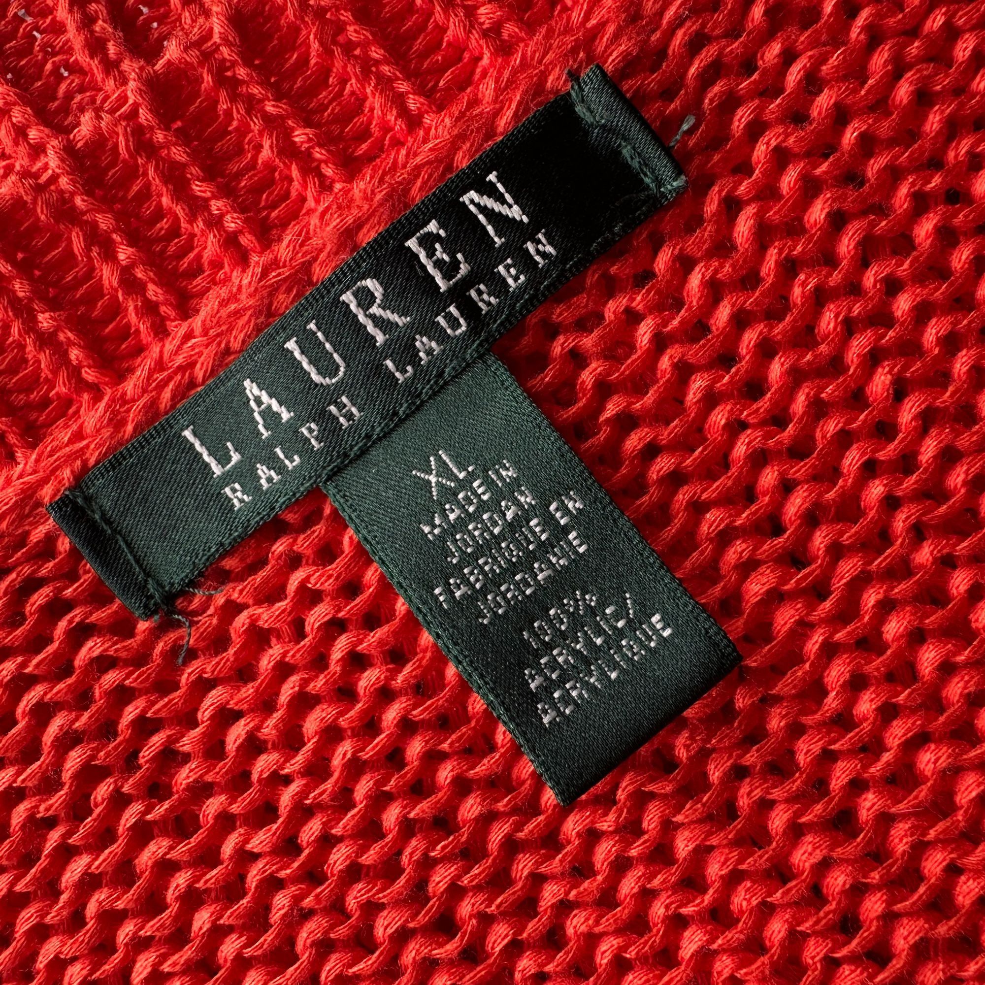 Lauren Ralph Lauren Lauren Ralph Lauren Womens XL Sweater Open Knit Orange Size XL / US 12-14 / IT 48-50 - 5 Thumbnail