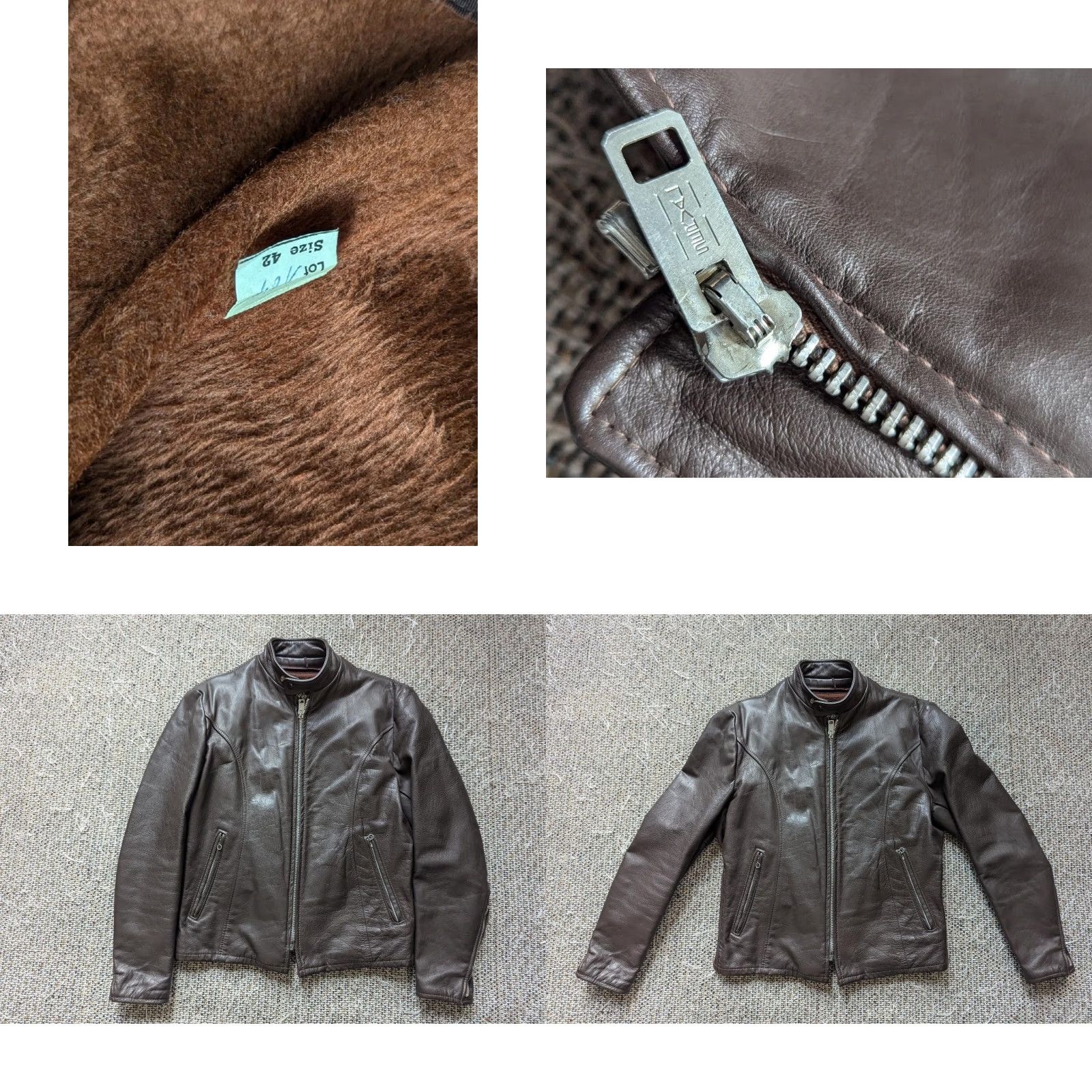 Vintage VINTAGE Lesco Leather Motorcycle Jacket - 40 Chest, Brown - Lined Cafe Racer, 1970s, Men’s size M Size US M / EU 48-50 / 2 - 8 Thumbnail