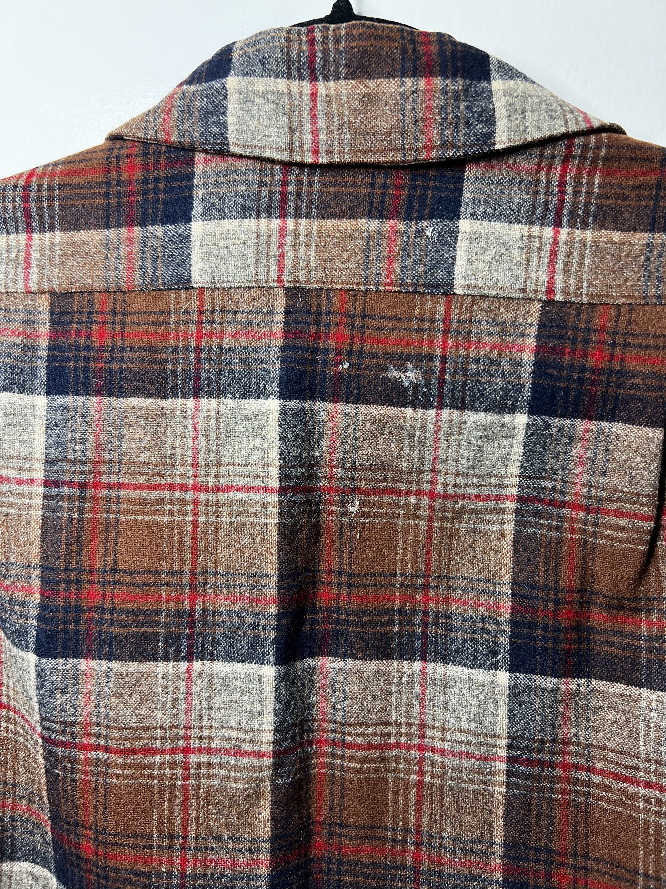 Pendleton × Vintage Vintage 1960's-1970's Pendleton Red Blue Brown Plaid Shirt Size US M / EU 48-50 / 2 - 7 Thumbnail