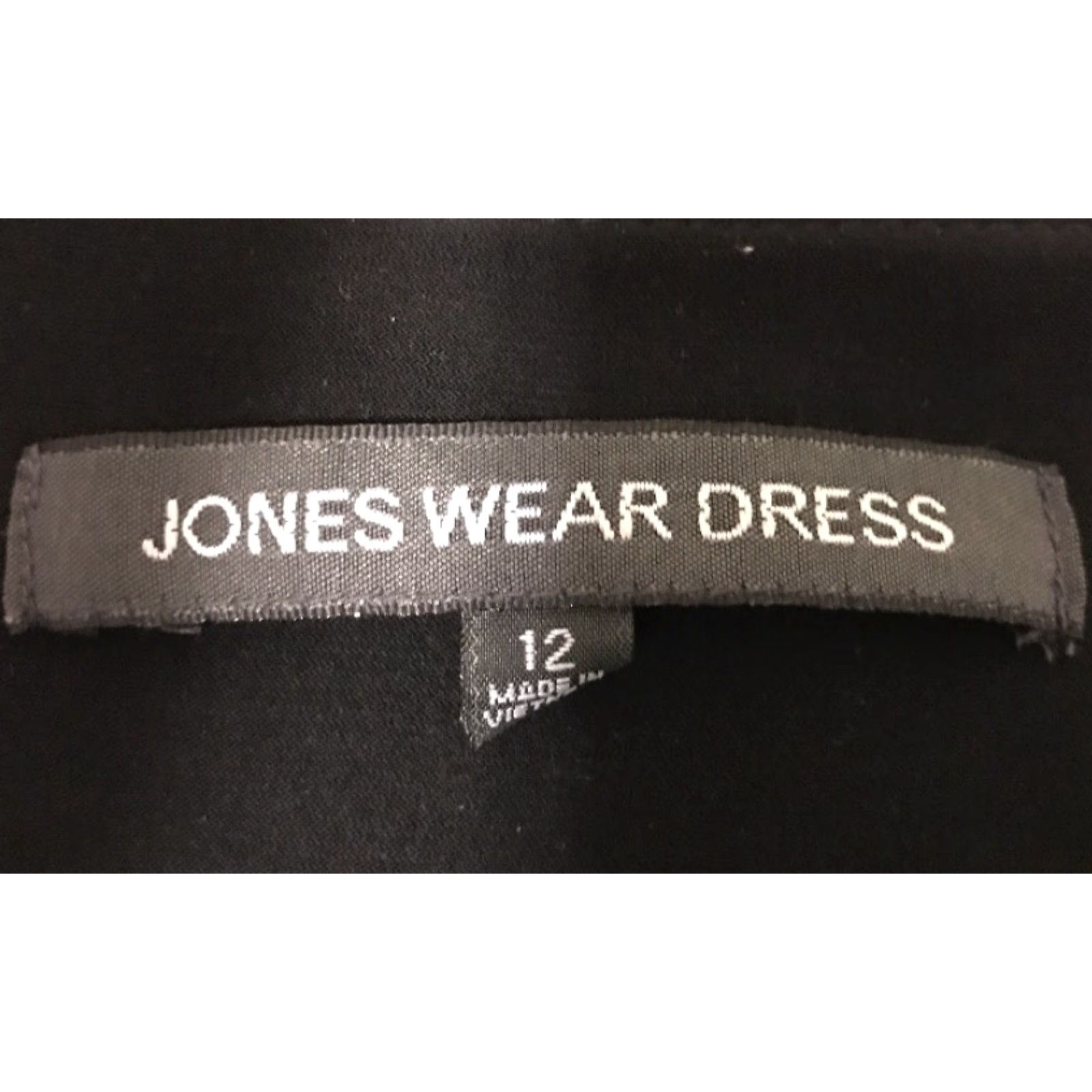 Vintage Jones Wear Dress 12 Regular Black with Ivory Bands Spaghetti Strap Women's Size XL / US 12-14 / IT 48-50 - 6 Thumbnail