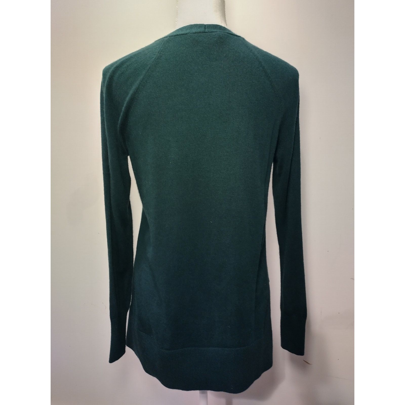 Loft Loft Womens V-Neck Sweater Long Sleeve Ribbed Pullover Green Size XS / US 0-2 / IT 36-38 - 2 Thumbnail